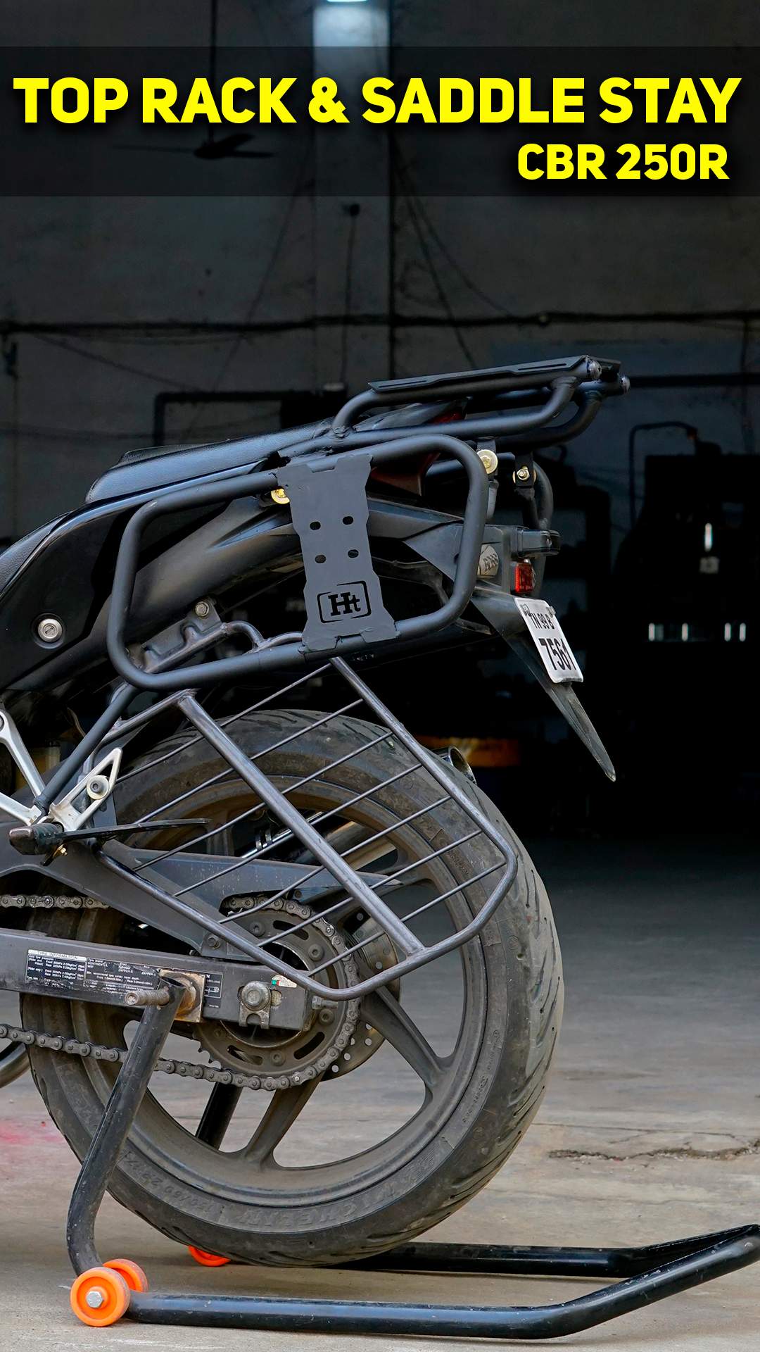 TOP RACK HEAVY FOR HONDA CBR 250R BLACK MATT – SB 743