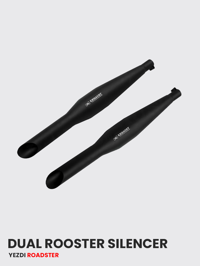 JAWA 42 DUAL STRAIGHT ROOSTER SILENCER BLACK - JW 416