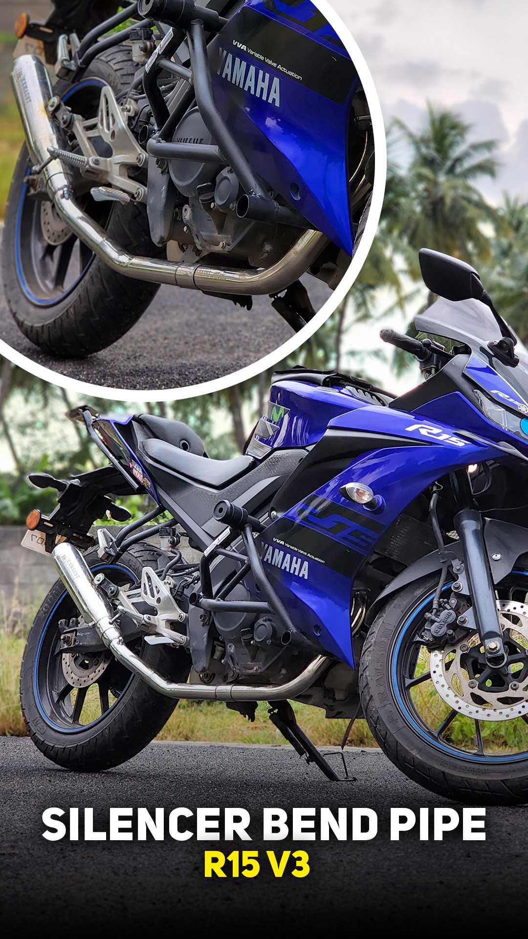 SILENCER BEND PIPE MT15 ,R15 V1/V2/V3/V4/R15M - SB 509