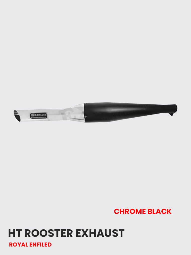 HT Rooster Exhaust Chrome Black - RE 088CB