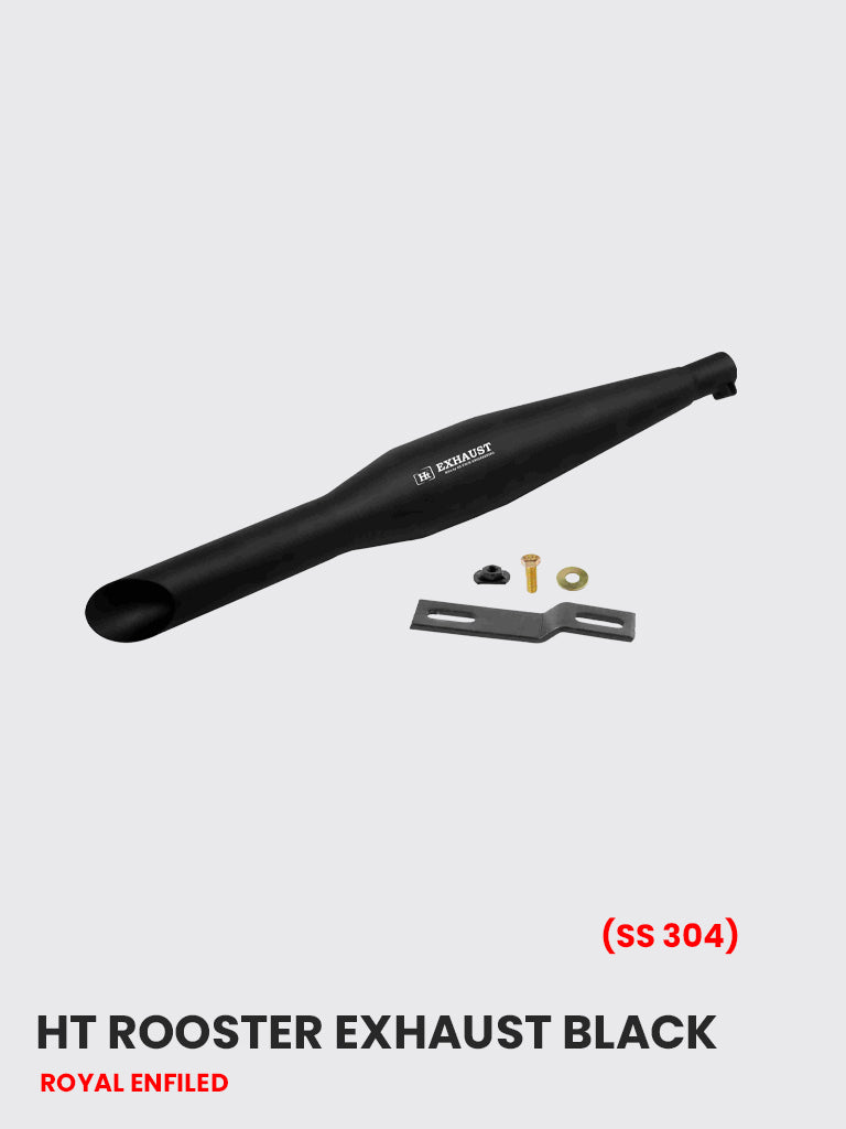 HT Rooster Exhaust Black (SS 304) - RE 088SSB