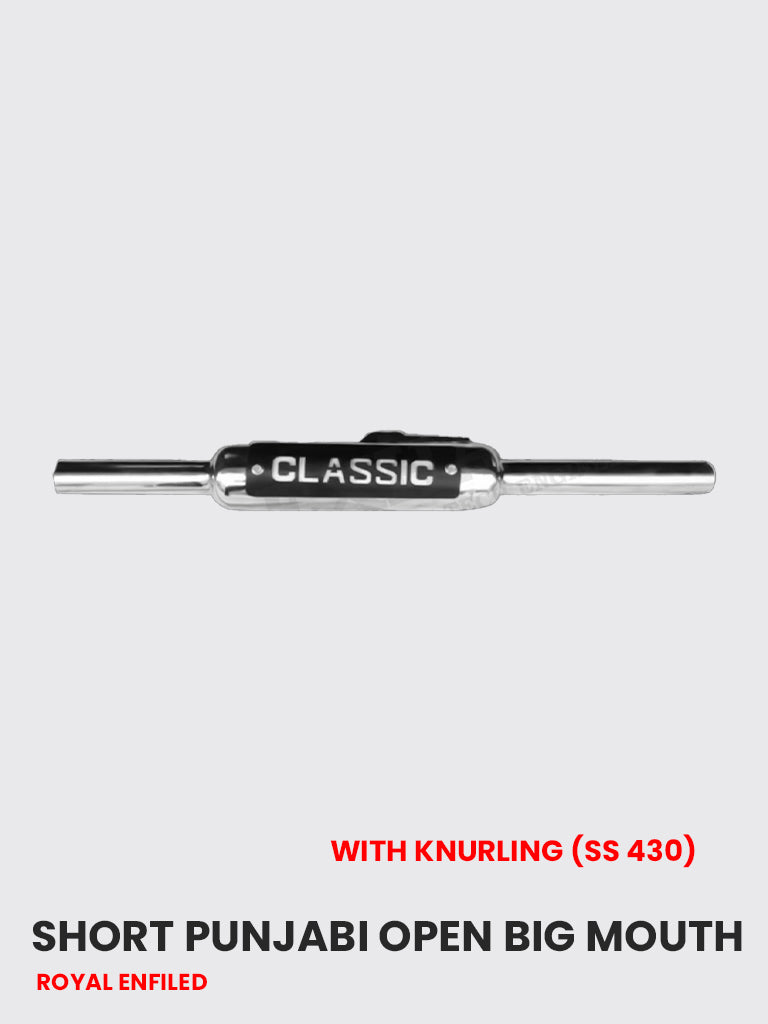 Short Punjabi Open Big Mouth With Knurling (SS 430) - RE 139C