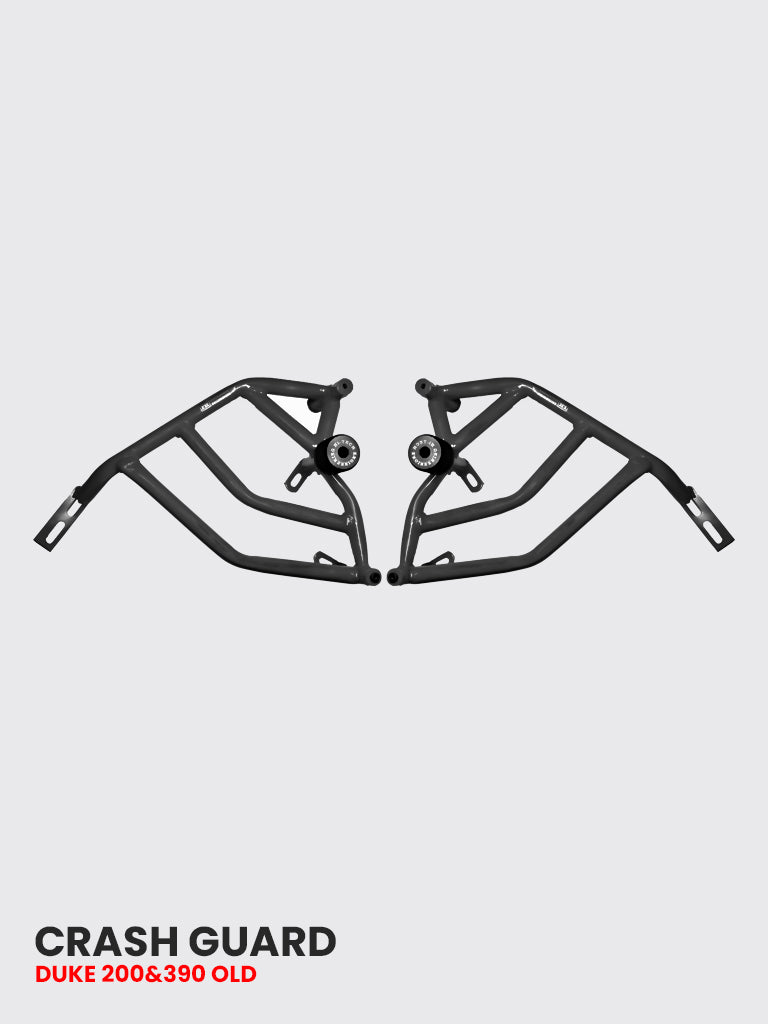 HITECH DUKE 125,200 CRASH GUARD, OLD MODEL – Black WITH 4 METAL SLIDER – SB 570 / FITS DUKE125, 200