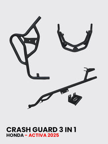 CRASH GUARD 3 in 1 WITH RIGHT SIDE FOOTREST FOR ACTIVA 125 HTSC 129