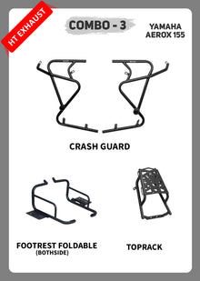 AEROX COMBO 3 CRASHGUARD + FOLDABLE FOOTREST + TOPRACK