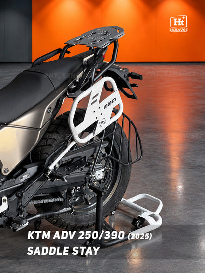 KTM 250/390 Adventure 2025 white saddle stay SB 1257-WHITE - HT Exhaust view 1