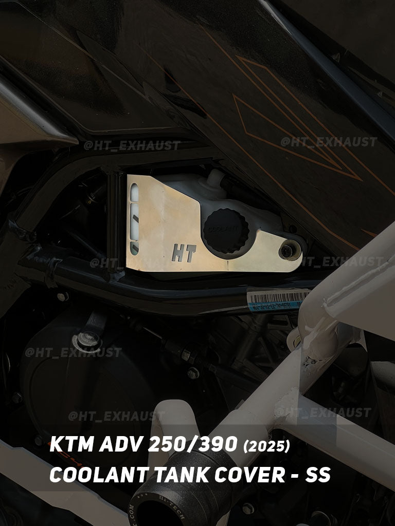 KTM 250/390 Adventure 2025 stainless steel matt coolant tank cover FTC 128 - HT Exhaust