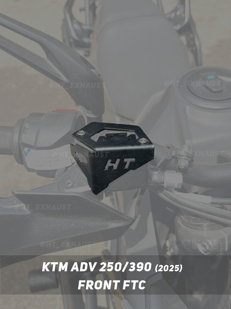 KTM 250/390 Adventure 2025 front fluid tank guard FTC 122 installed - HT Exhaust