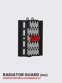 Interceptor 650 & Continental GT RADIATOR GUARD - black matt - Red (color options available) - RD 915