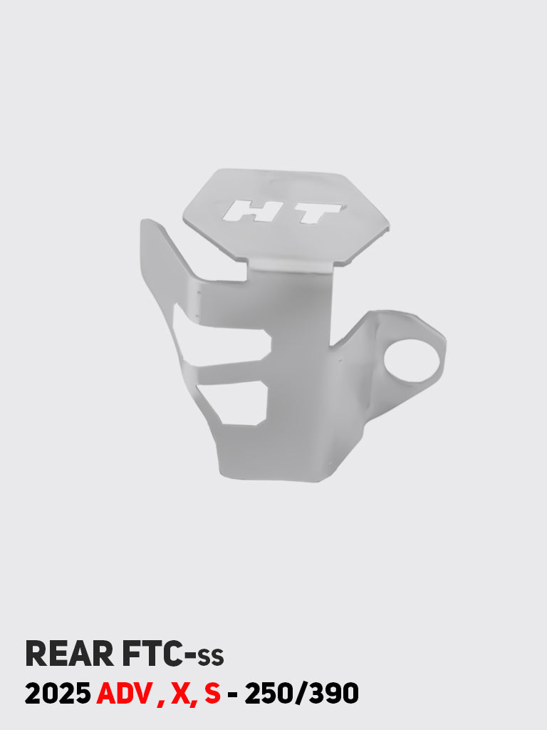 KTM 250/390 Adventure 2025 FTC 125 rear fluid tank guard stainless steel matt - HT Exhaust