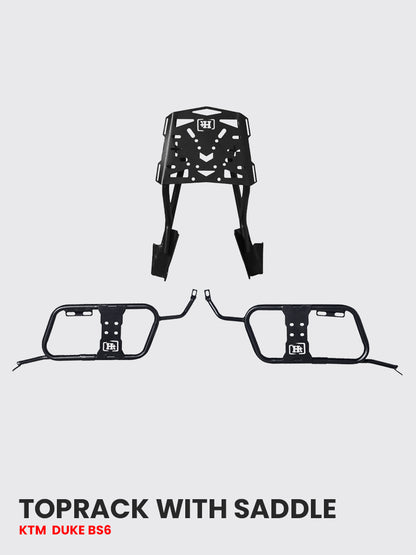 HT Duke 200 250&390 BS6 TOP RACK WITH SADDEL STAY Removable Seat Rest BLACK MATT / SB 558