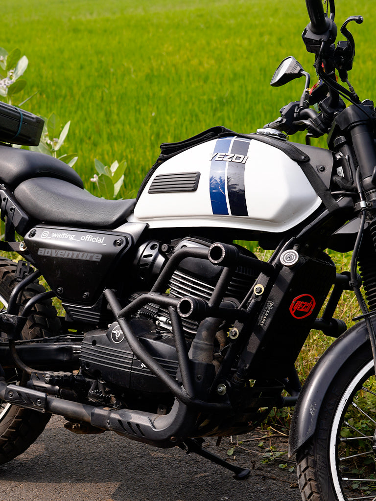 Adventure Yezdi crash guard with metal slider – SB 619 – htexhaust