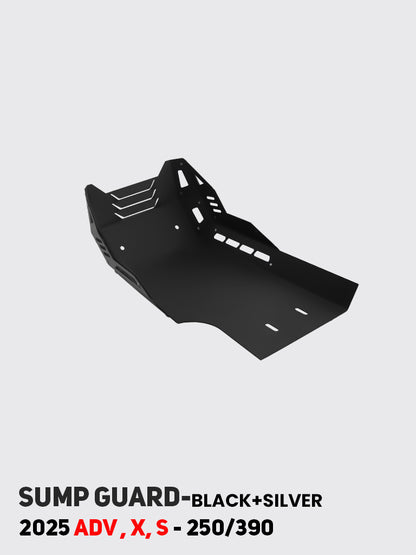 KTM 250/390 Adventure 2025 black sump guard SB 1259 product view - HT Exhaust