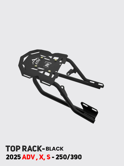 KTM 250/390 Adventure 2025 black top rack SB 1256-BLK product detail - HT Exhaust