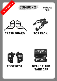 COMBO 2  FZ X  CRASH GUARD + TOP RACK + FOOTREST + FTC