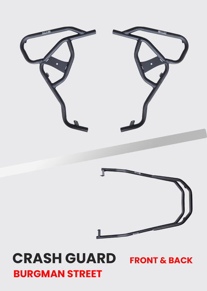 BURGMAN 2 in 1 CRASH GUARD  WITH FOOT REST - HTSC 123