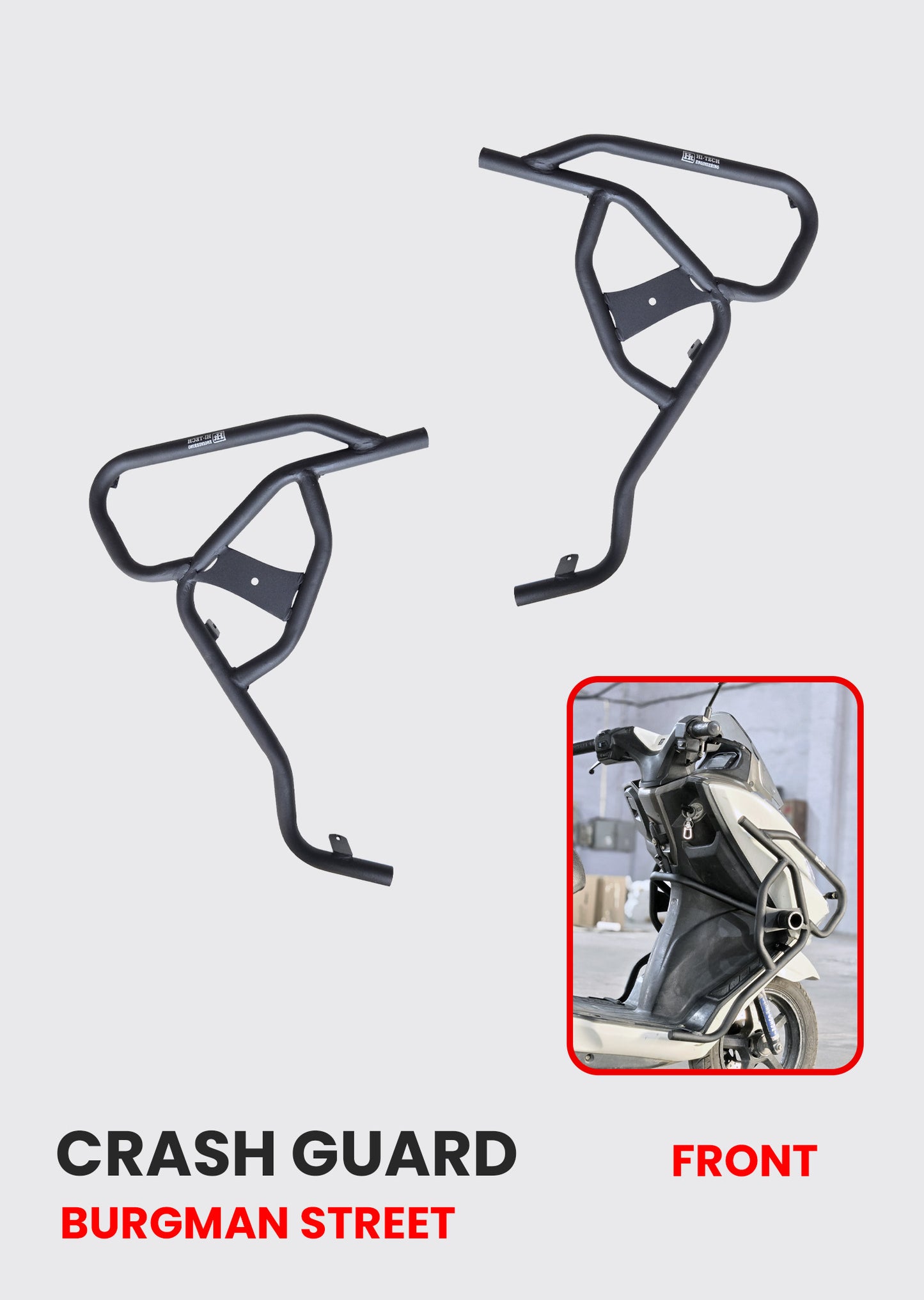 BURGMAN 2 in 1 CRASH GUARD  WITH FOOT REST - HTSC 123