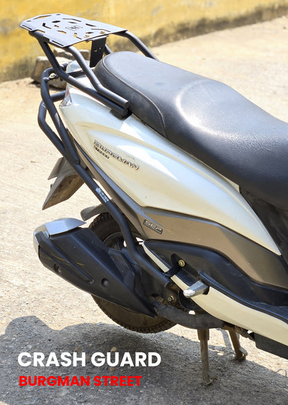 BURGMAN 2 in 1 CRASH GUARD  WITH FOOT REST - HTSC 123