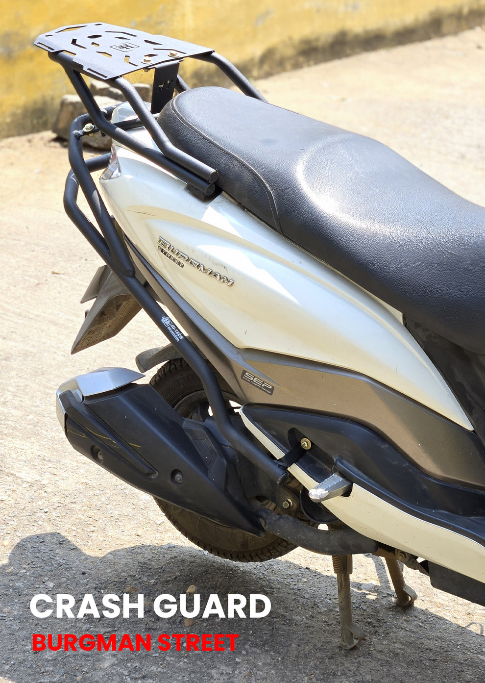 BURGMAN 2 in 1 CRASH GUARD WITH FOOT REST - HTSC 123 – htexhaust