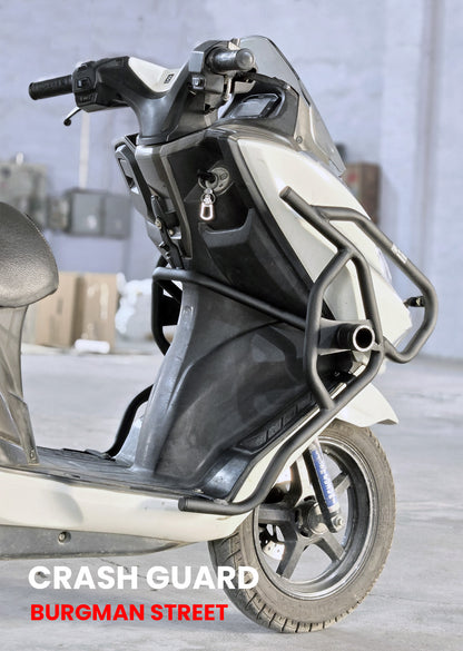 BURGMAN 2 in 1 CRASH GUARD  WITH FOOT REST - HTSC 123