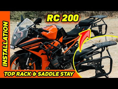 KTM RC 200 & 390 TOP RACK WITH SADDLE STAY BLACK AND ORANGE - SB 602