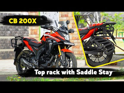 TOP RACK WITH SADDLE STAY FOR HONDA CB 200 X BLACK MATT – SB 690