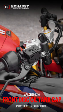 APACHE RR310 front disc brake tank CAP Stainless steel Black matt - FTC 047