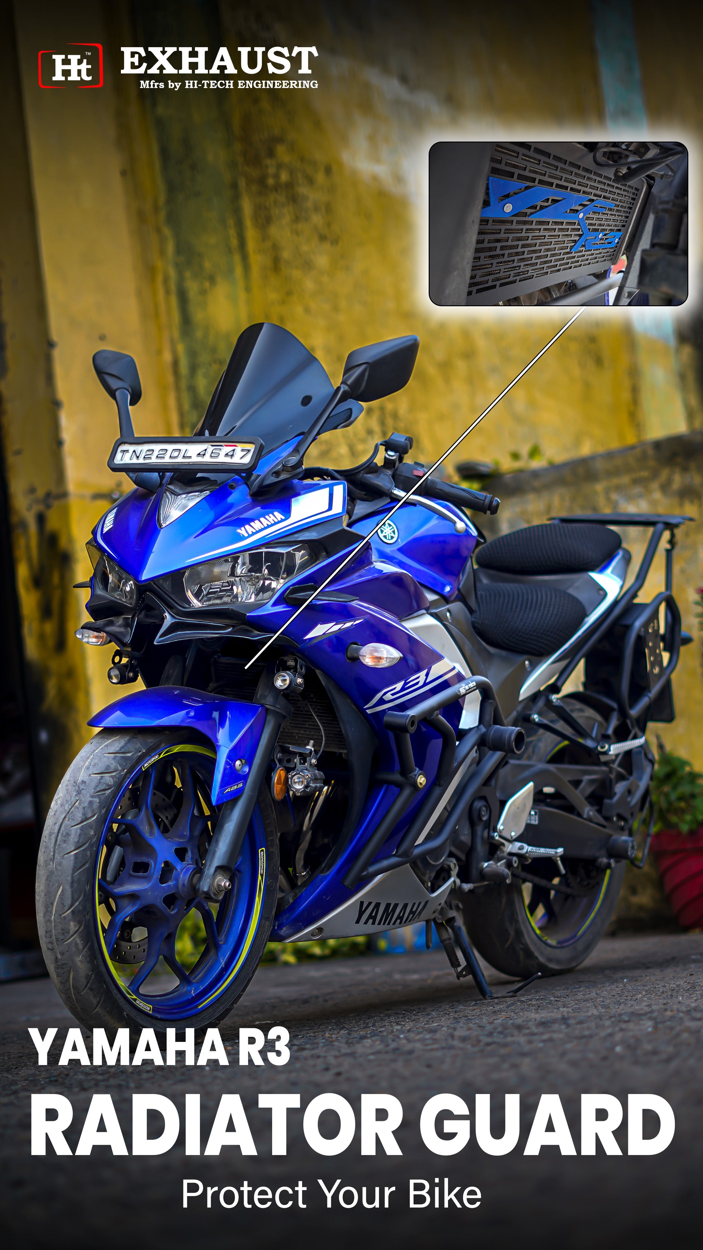RADIATOR GUARD FOR YAMAHA R3 BS4 - RD 932 – htexhaust