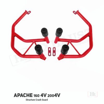 HT Apache RTR 160/200 4v Structure Crash Guard (RED COLOUR) with 4 Metal Slider – SBTVS-105