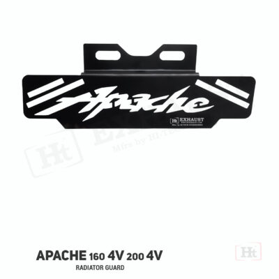 Apache RTR 160 4v & 200 4V RADIATOR GUARD – black matt – apache cut – RD 909 / Ht exhaust