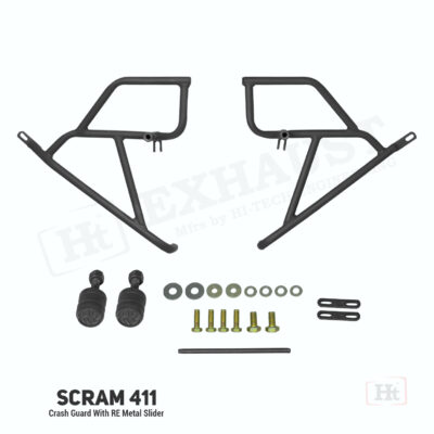 scram 411 Crash Guard with RE Metal Slider – suits all scram 411 variant – SB 598 – Ht exhaust