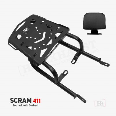 TOP RACK WITH REMOVABLE SEAT REST – FOR SCRAM 411 -TOP BOX SUITABLE – SB 643 – Ht exhaust