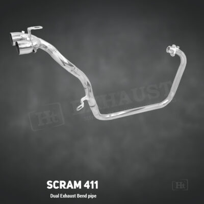 Dual Exhaust System – FOR SCRAM 411 / Ht exhaust – full bend with dual Exhaust – stainless steel – SB 641