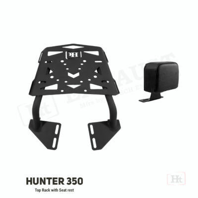 TOP RACK WITH REMOVABLE SEAT REST FOR HUNTER 350 – BLACK MATT – SB 657 / HT EXHAUST