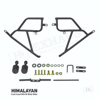 Hmalayan Crash Guard with RE Metal Slider WITH – COLOR OPTION AVAILABLE   HM 210 – Ht exhaust