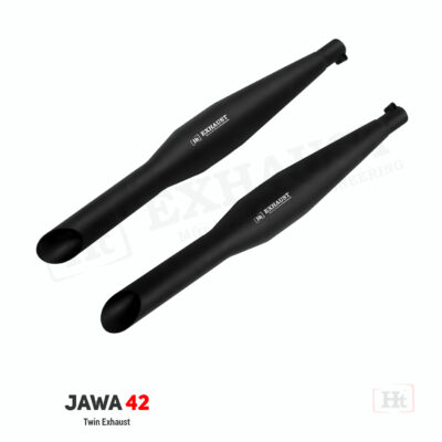 DUAL ROOSTER SILENCER FOR JAWA 42 – Black matt – JW 416