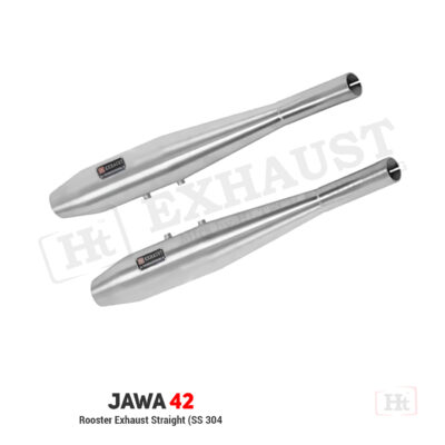 DUAL STRAIGHT ROOSTER SILENCER FOR JAWA 42 – SS POLISH – JW 417