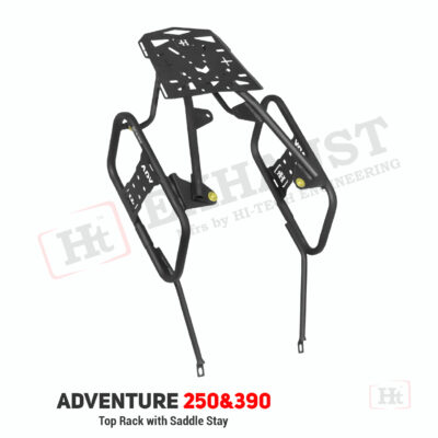 HT KTM Adventure 250,390 Top Rack With Saddle Stay – Black Matt / Ht Exhaust  SB 734