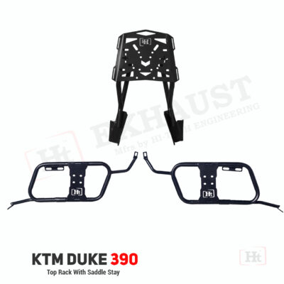 HT Duke 250&390 BS6 TOP RAC WITH SADDEL STAY Removable Seat Rest BLACK MATT – SB 558 / HT EXHAUST