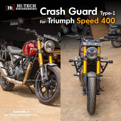 Triumph Speed 400 Crash Guard With  2 Metal Sliders  (Black Matt) – SB 829 / HT EXHAUST