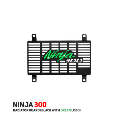 Kawasaki Ninja 300 Radiator Guard – (Black with Green Logo) / HT Exhaust / SB 839