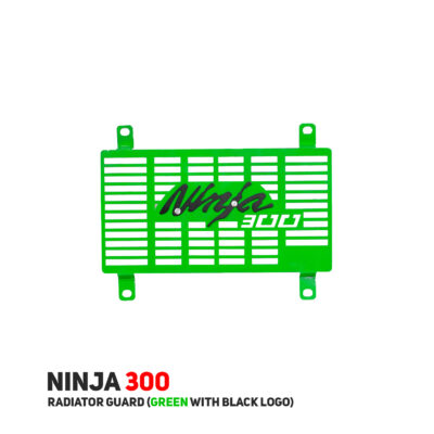 Kawasaki Ninja 300 Radiator Guard – (Green with Black Logo) / HT Exhaust / SB 839-GRN